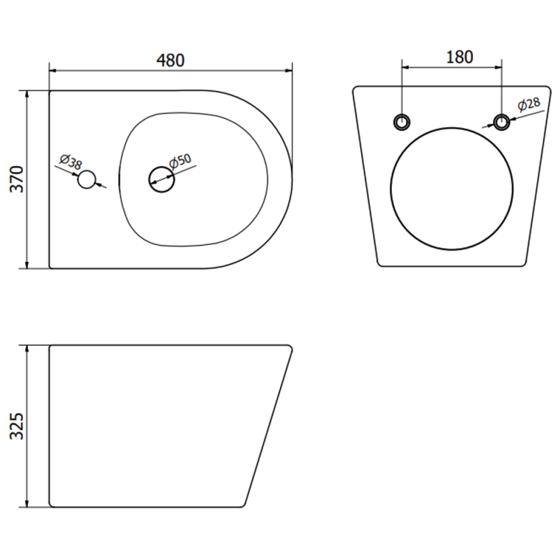 Mexen Rico bidet wiszący, biały - 35724800