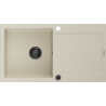 Mexen Leo zlewozmywak granitowy 1-komorowy z ociekaczem 900 x 500 mm, beżowy, syfon czarny - 6501901010-69-B
