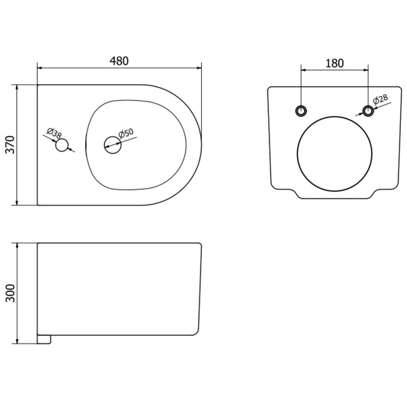 Mexen Sofia bidet wiszący, czarny mat - 35544885