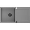 Mexen Leo zlewozmywak granitowy 1-komorowy z ociekaczem 900 x 500 mm, szary, syfon czarny - 6501901010-71-B