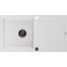 Mexen Leo zlewozmywak granitowy 1-komorowy z ociekaczem 900 x 500 mm, biały, syfon czarny - 6501901010-20-B