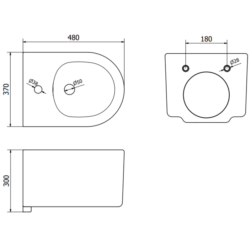 Mexen Sofia bidet wiszący, czarny - 35544870