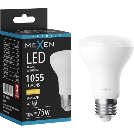 Mexen Nova żarówka LED E27, R63, 10W, Ciepła - 3000K, 1055 lm - L104-E27-1030-01