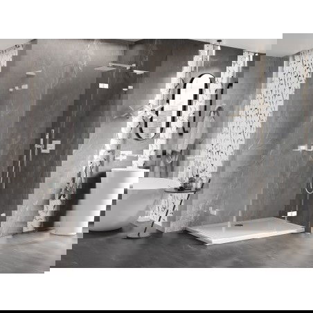 Mexen Lunar L Duo kabina prysznicowa uchylna prawa 75 x 70 cm, transparent, biała - 834L-075P-070L-20-00