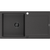 Mexen Leo zlewozmywak granitowy 1-komorowy z ociekaczem 900 x 500 mm, czarny nakrapiany, syfon czarny - 6501901010-76-B