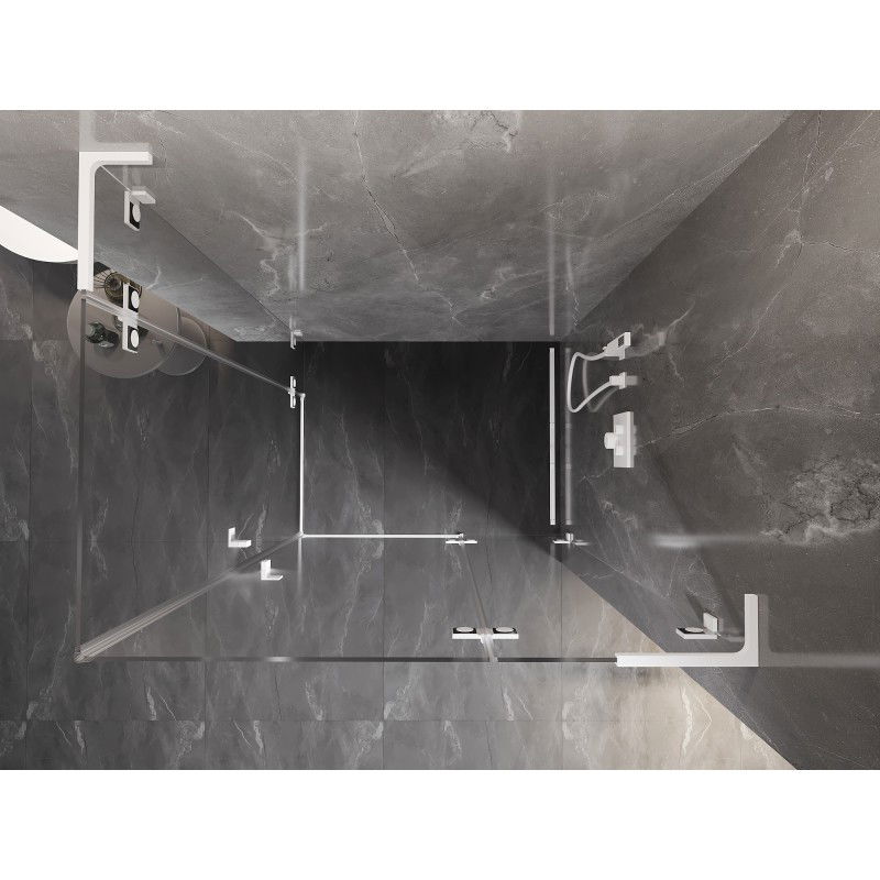 Mexen Lunar L Duo kabina prysznicowa uchylna prawa 110 x 95 cm, transparent, biała - 834L-110P-095L-20-00