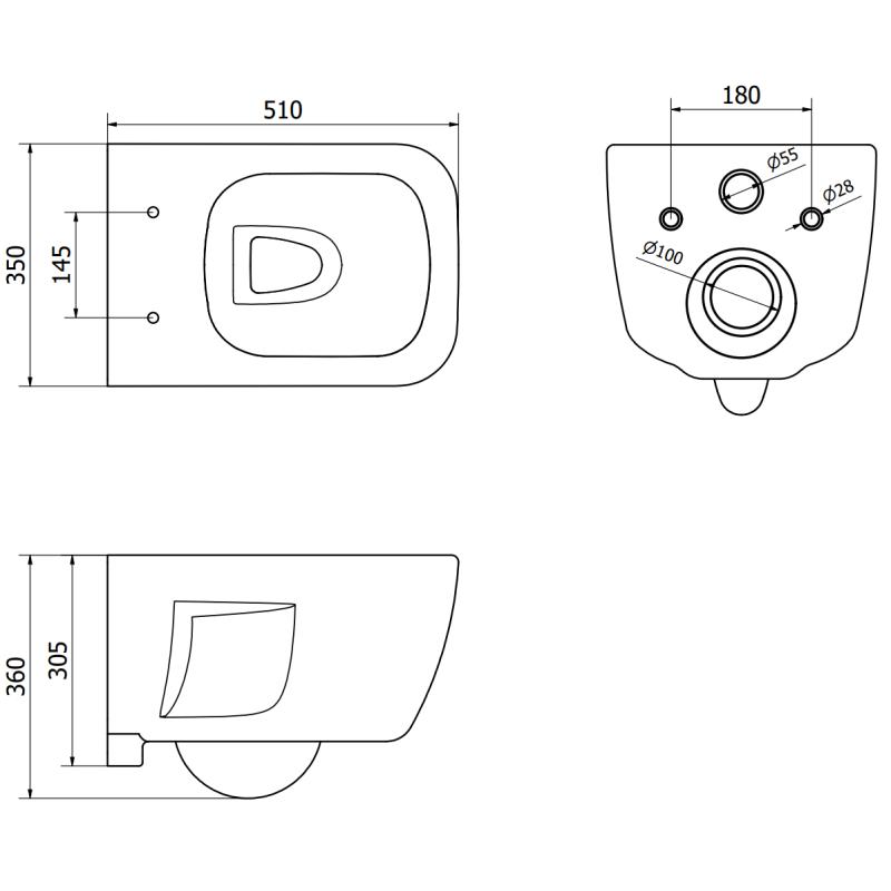 Mexen zestaw podtynkowy WC stelaż Fenix XS-F z miską WC Margo, biały połysk - 6803342XX00