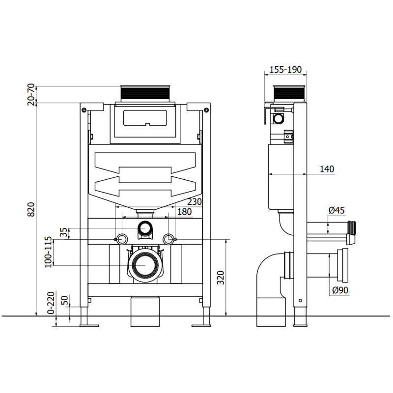 Mexen zestaw podtynkowy WC stelaż Fenix XS-U z miską WC Rico i deską wolnoopadającą, szary ciemny mat - 68530724071