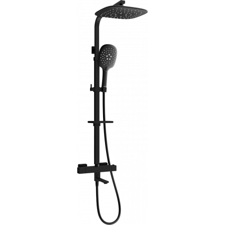 Mexen CQ22 zestaw wannowo-prysznicowy z deszczownicą i baterią termostatyczną, czarny - 779102295-70