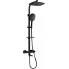 Mexen CQ22 zestaw wannowo-prysznicowy z deszczownicą i baterią termostatyczną, czarny - 779102295-70