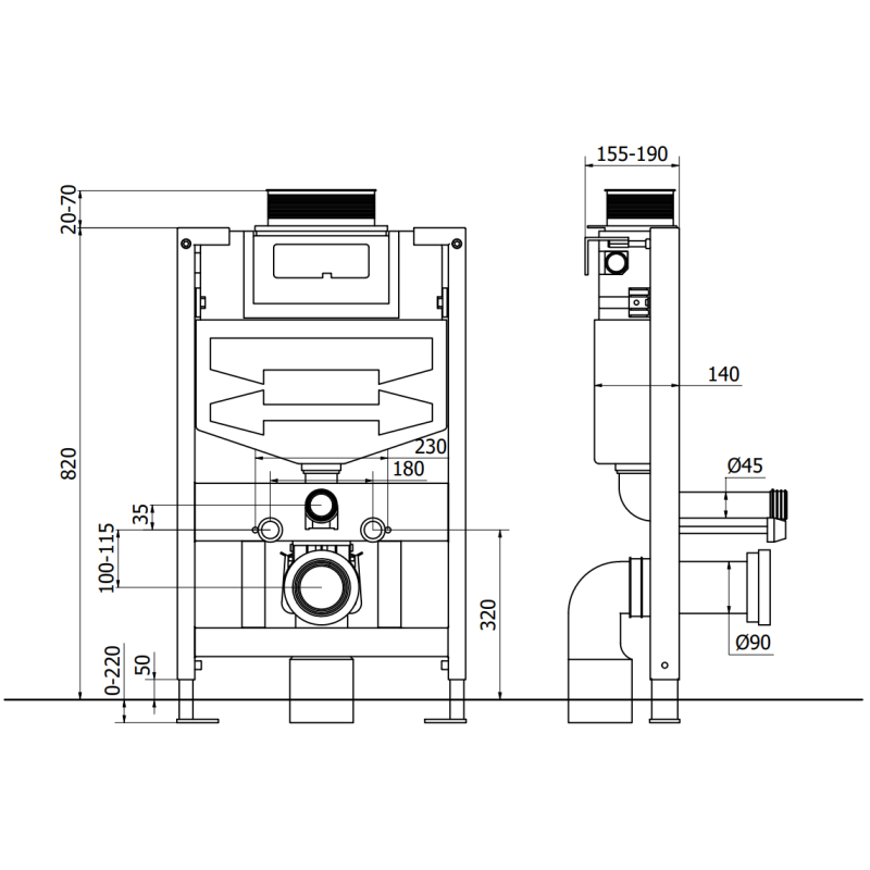 Mexen zestaw podtynkowy WC stelaż Fenix XS-U z miską WC Rico, biały połysk - 6853372XX00