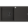 Mexen Leo zlewozmywak granitowy 1-komorowy z ociekaczem 900 x 500 mm, czarny/złoty metalik, syfon czarny - 6501901010-75-B