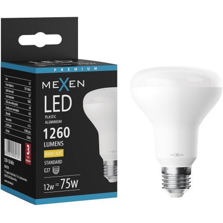 Mexen Nova żarówka LED E27, R80, 12W, Ciepła - 3000K, 1260 lm - L105-E27-1230-01