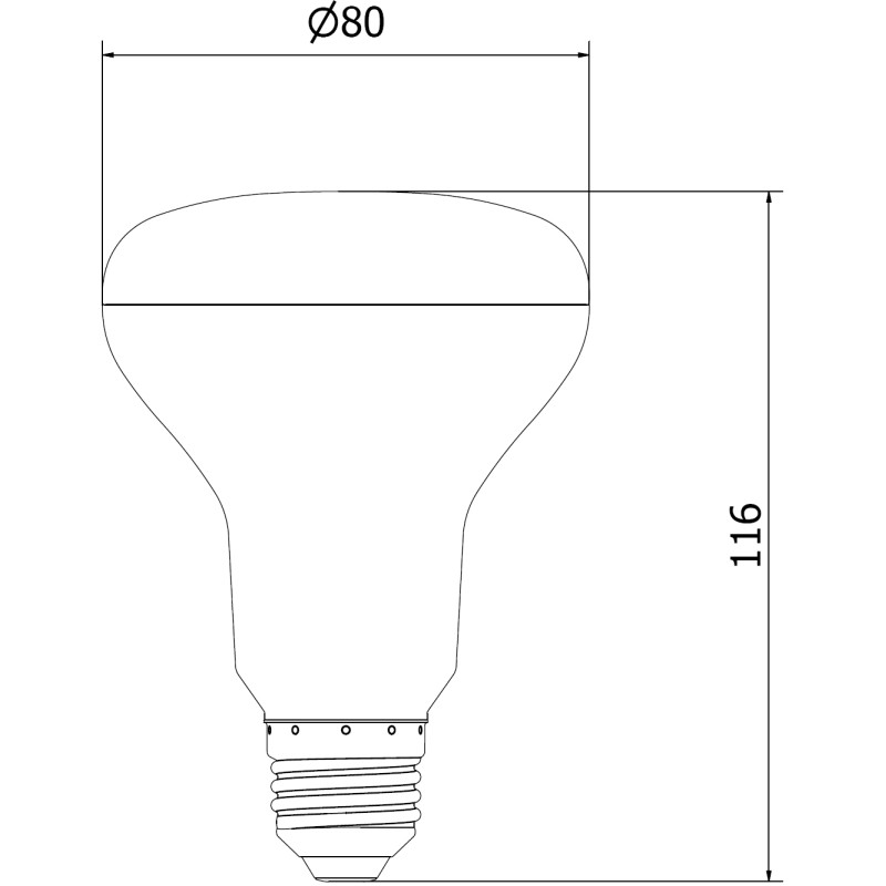 Mexen Nova żarówka LED E27, R80, 15W, Ciepła - 3000K, 1575 lm - L105-E27-1530-01
