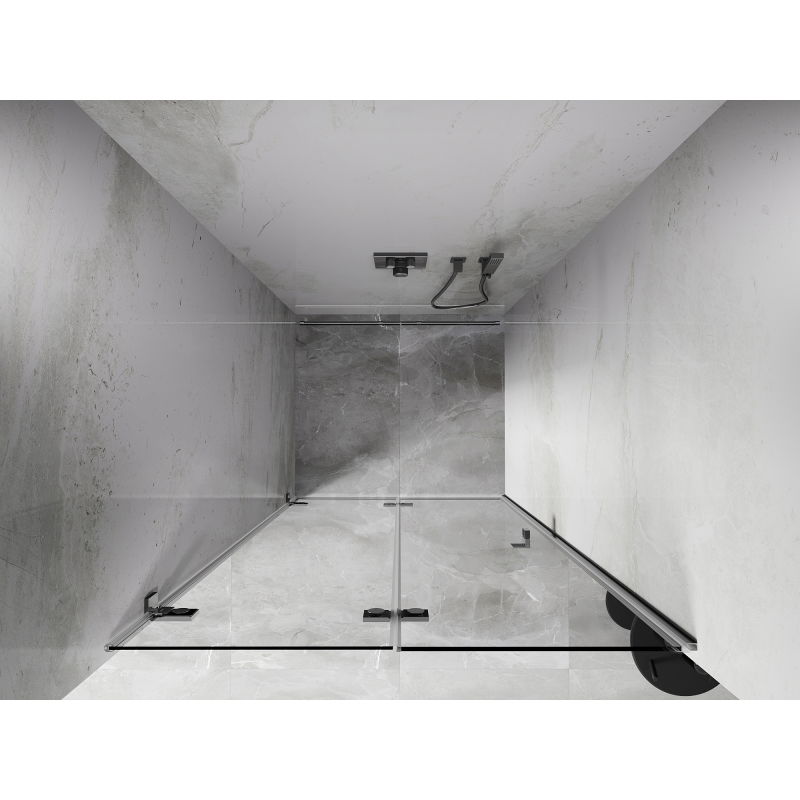 Mexen Lunar-F drzwi prysznicowe składane lewe 50 cm, transparent, chrom - 836-050-000-01-00-L