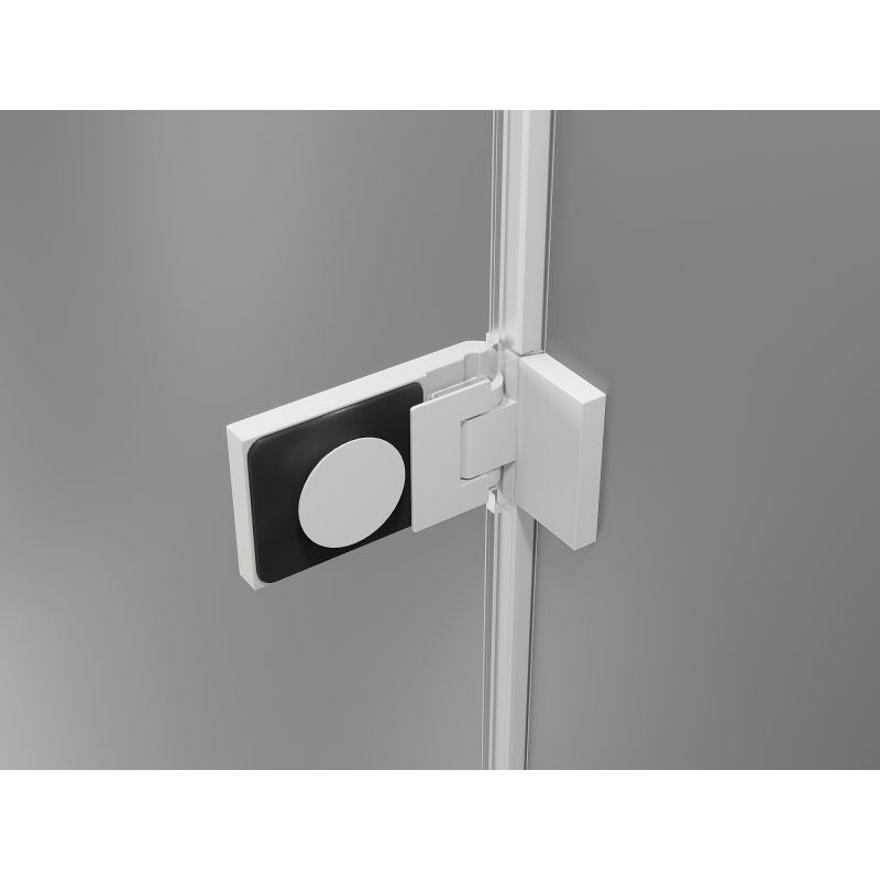 Mexen Lunar-F drzwi prysznicowe składane lewe 55 cm, transparent, białe - 836-055-000-20-00-L