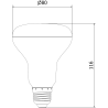 Mexen Nova żarówka LED E27, R80, 15W, Zimna - 6500K, 1575 lm - L105-E27-1565-01