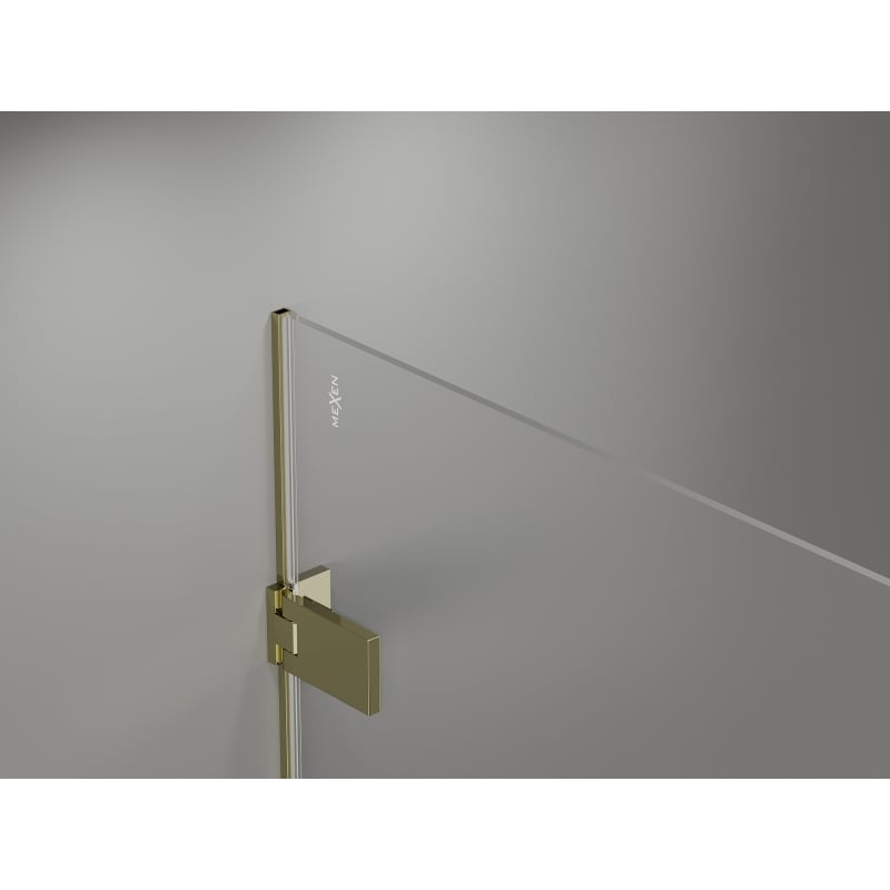 Mexen Lunar-F drzwi prysznicowe składane prawe 50 cm, transparent, złote - 836-050-000-50-00-P
