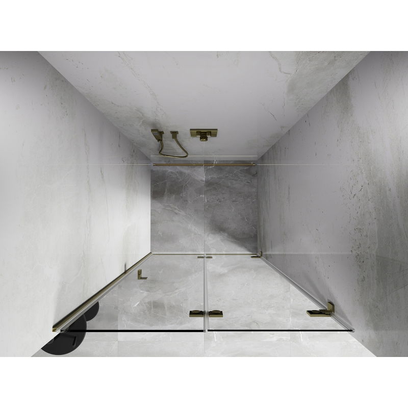 Mexen Lunar-F drzwi prysznicowe składane prawe 50 cm, transparent, złote szczotkowane - 836-050-000-55-00-P