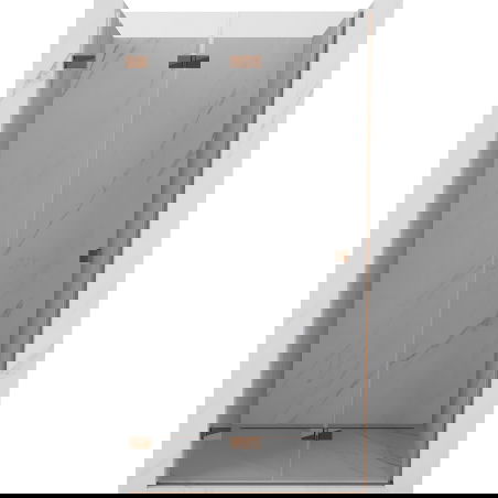 Mexen Lunar-F drzwi prysznicowe składane lewe 55 cm, transparent, różowe złoto - 836-055-000-60-00-L