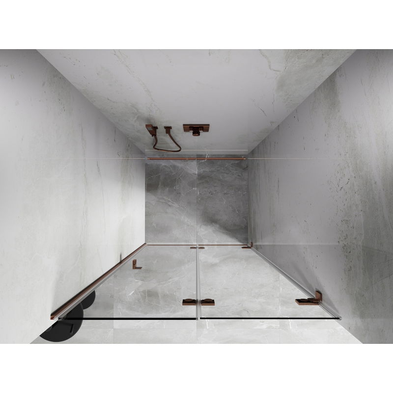 Mexen Lunar-F drzwi prysznicowe składane prawe 50 cm, transparent, miedź szczotkowana - 836-050-000-65-00-P