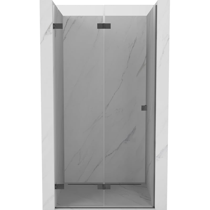 Mexen Lunar-F drzwi prysznicowe składane lewe 55 cm, transparent, gun gray szczotkowany - 836-055-000-66-00-L