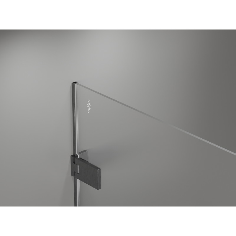 Mexen Lunar-F drzwi prysznicowe składane prawe 50 cm, transparent, gun gray szczotkowany - 836-050-000-66-00-P