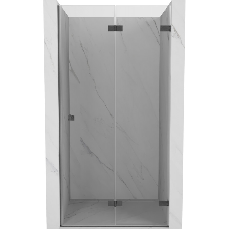 Mexen Lunar-F drzwi prysznicowe składane prawe 50 cm, transparent, gun gray szczotkowany - 836-050-000-66-00-P