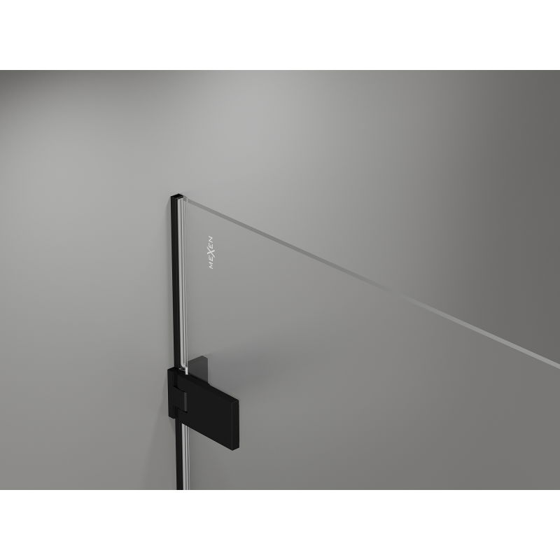 Mexen Lunar-F drzwi prysznicowe składane lewe 55 cm, transparent, czarne - 836-055-000-70-00-L