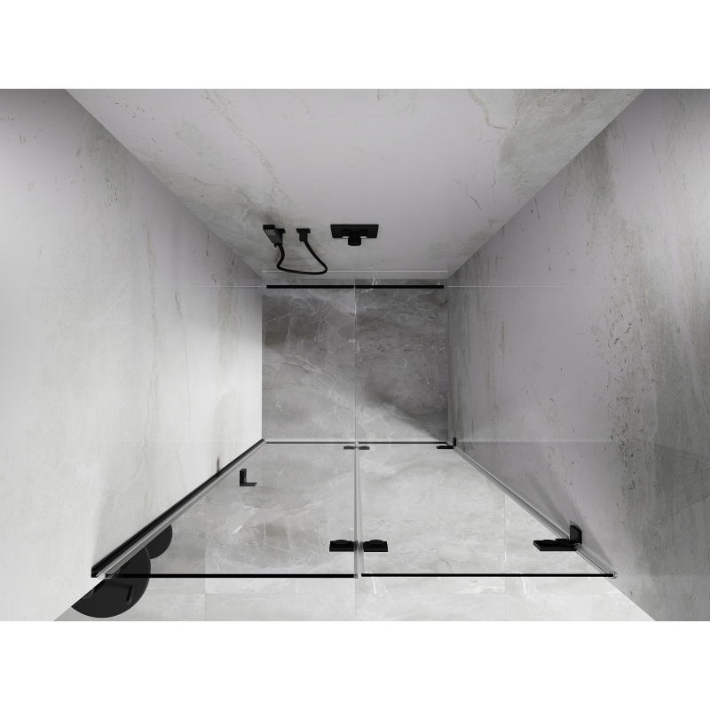 Mexen Lunar-F drzwi prysznicowe składane prawe 55 cm, transparent, czarne - 836-055-000-70-00-P