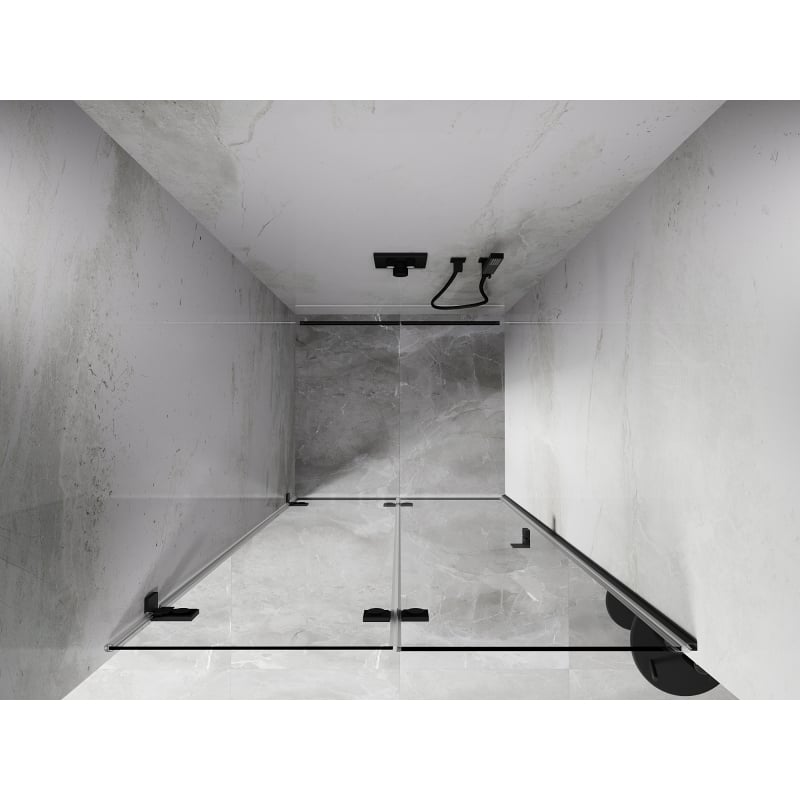 Mexen Lunar-F drzwi prysznicowe składane lewe 55 cm, transparent, gun metal - 836-055-000-95-00-L