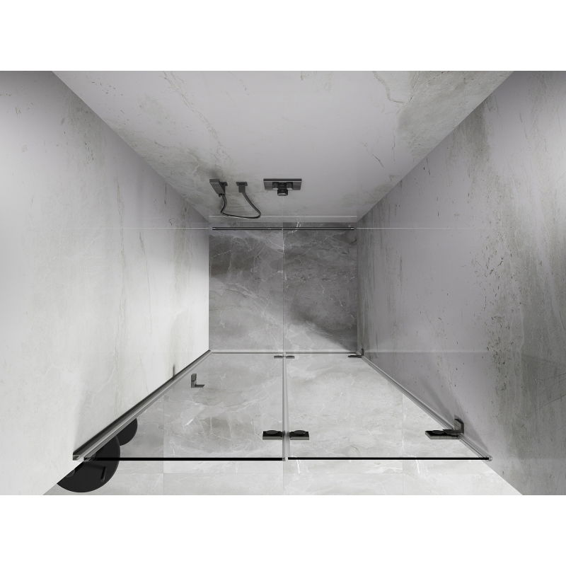 Mexen Lunar-F drzwi prysznicowe składane prawe 50 cm, transparent, nikiel szczotkowany - 836-050-000-97-00-P