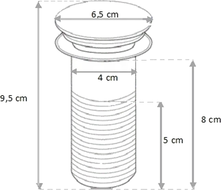 Mexen korek klik-klak okrągły,  szary kamień - 79910-65