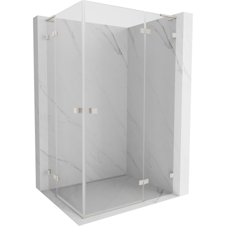 Mexen Lunar L Duo kabina prysznicowa uchylna prawa 85 x 80 cm, transparent, nikiel szczotkowany - 834L-085P-080L-97-00