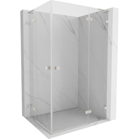 Mexen Lunar L Duo kabina prysznicowa uchylna prawa 95 x 85 cm, transparent, nikiel szczotkowany - 834L-095P-085L-97-00