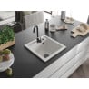 Mexen Vito zlewozmywak granitowy 1-komorowy 520 x 490 mm, biały, syfon czarny - 6503521000-20-B