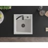 Mexen Vito zlewozmywak granitowy 1-komorowy 520 x 490 mm, biały, syfon czarny - 6503521000-20-B