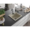 Mexen Vito zlewozmywak granitowy 1-komorowy 520 x 490 mm, beżowy, syfon czarny - 6503521000-69-B