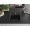 Mexen Vito zlewozmywak granitowy 1-komorowy 520 x 490 mm, czarny, syfon czarny - 6503521000-77-B