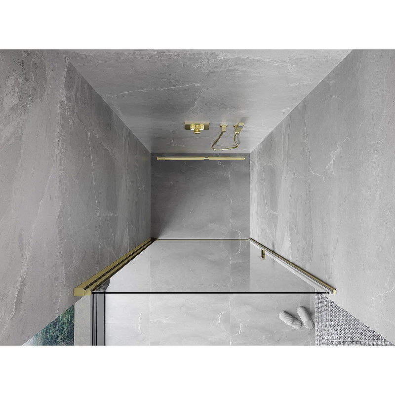 Mexen Mist-B drzwi prysznicowe uchylne 60 cm, transparent, złote - 8A2-060-000-50-00