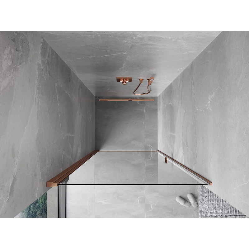 Mexen Mist-B drzwi prysznicowe uchylne 60 cm, transparent, miedź szczotkowana - 8A2-060-000-65-00