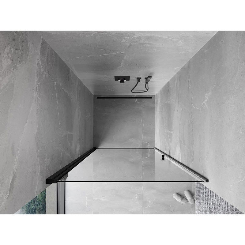Mexen Mist-B drzwi prysznicowe uchylne 50 cm, transparent, czarne - 8A2-050-000-70-00