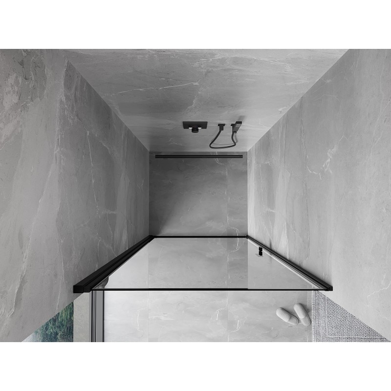 Mexen Mist-B drzwi prysznicowe uchylne lewe 90 cm, czarna ramka, czarne - 8A2-090-000-70-70-L
