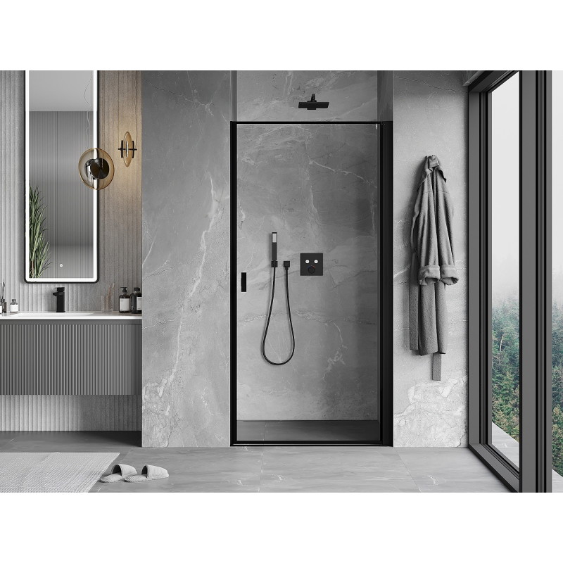 Mexen Mist-B drzwi prysznicowe uchylne prawe 80 cm, czarna ramka, czarne - 8A2-080-000-70-70-P