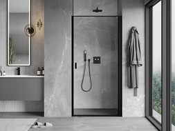 Mexen Mist-B drzwi prysznicowe uchylne prawe 100 cm, czarna ramka, czarne - 8A2-100-000-70-70-P