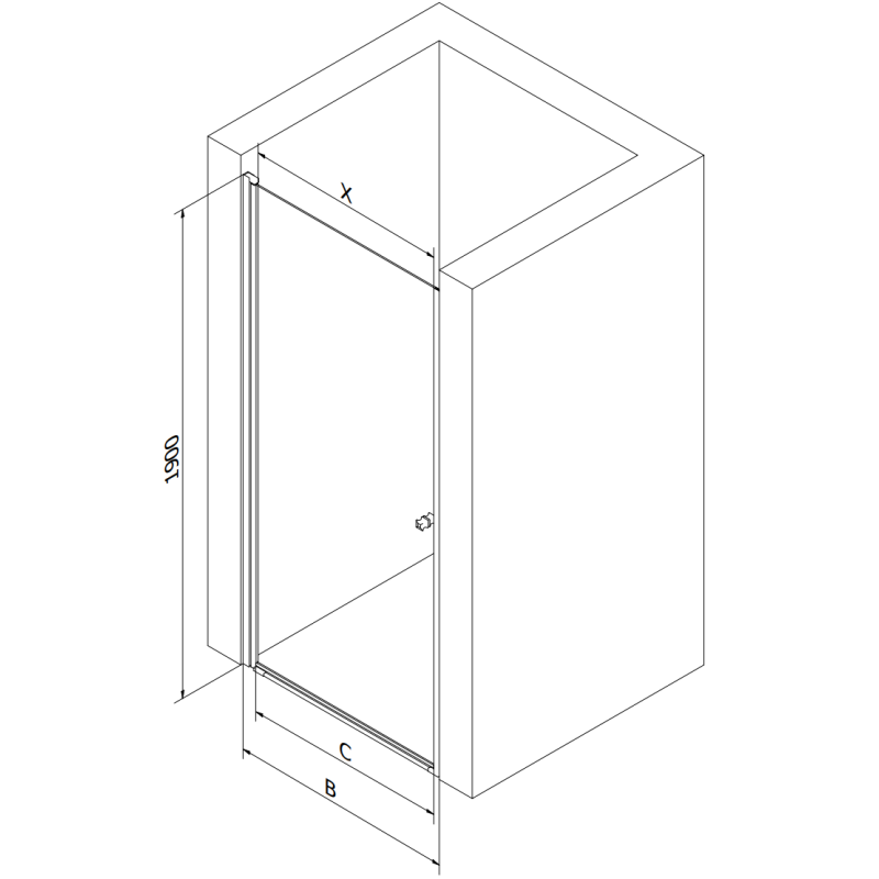 Mexen Pretoria drzwi prysznicowe uchylne 75 cm, transparent, chrom - 852-075-000-01-00