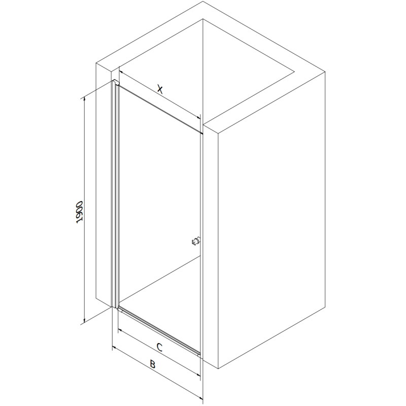 Mexen Pretoria drzwi prysznicowe uchylne 80 cm, grafit, chrom - 852-080-000-01-40