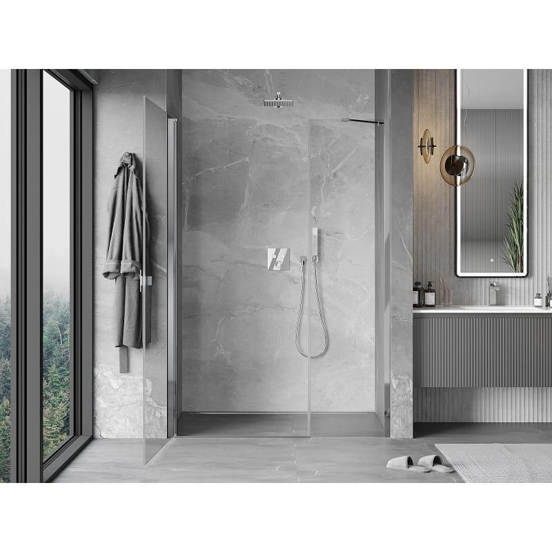 Mexen Mist-B drzwi prysznicowe uchylne 115 cm, transparent, chrom - 8A2-115-001-01-00