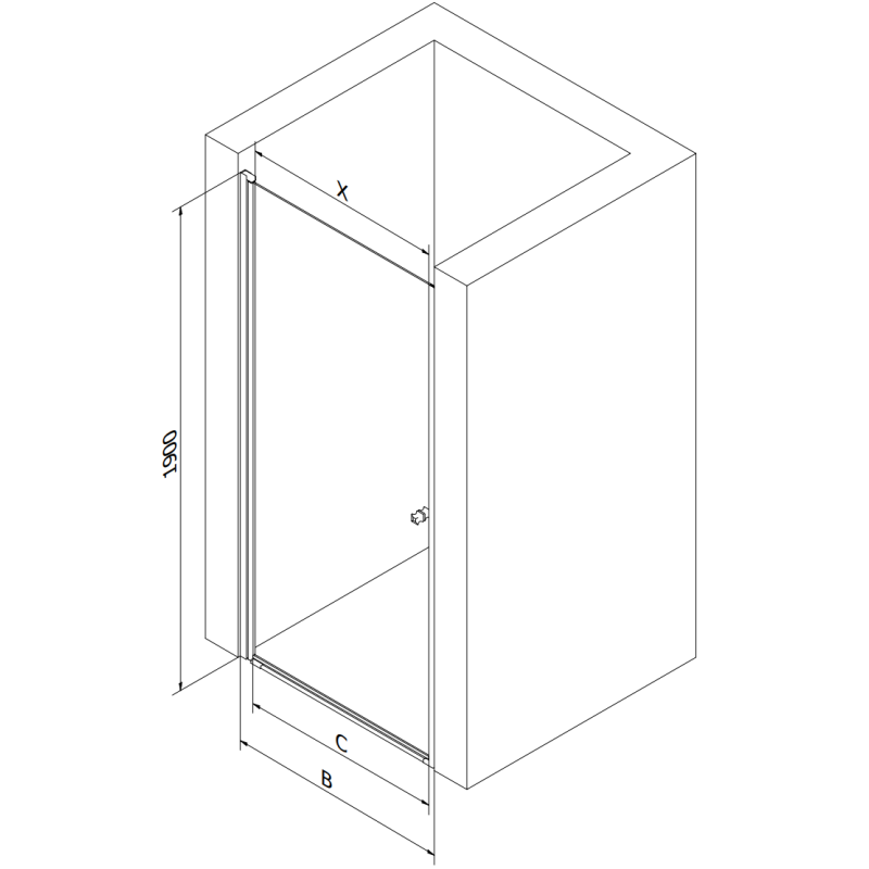 Mexen Pretoria drzwi prysznicowe uchylne 80 cm, transparent, złote - 852-080-000-50-00