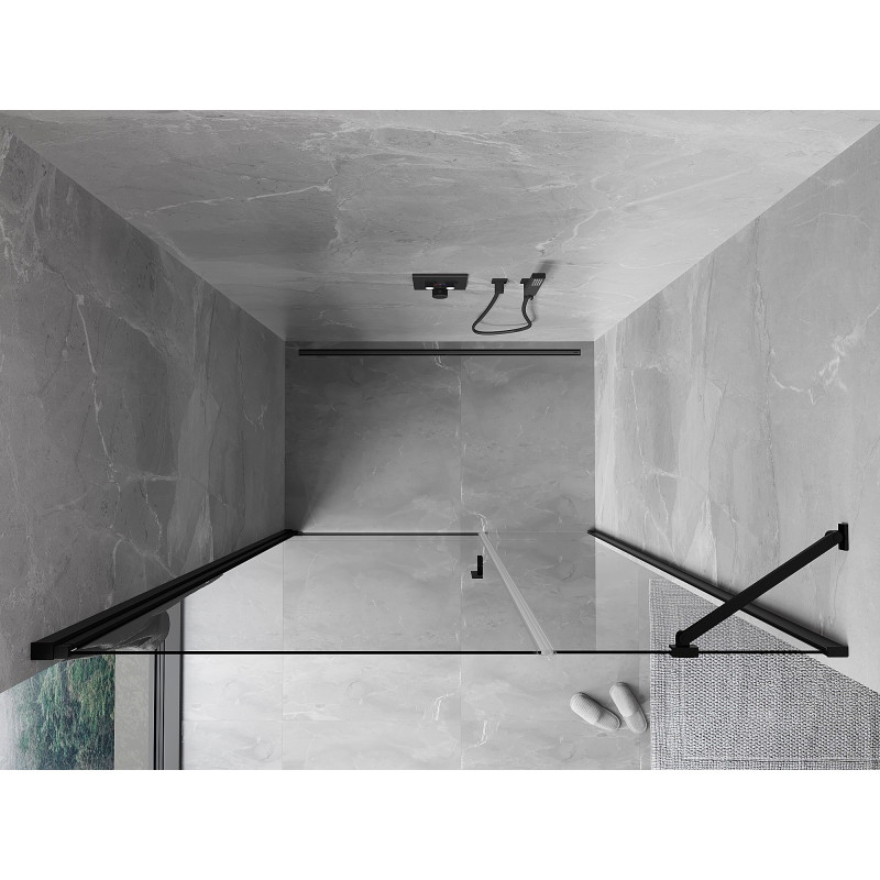Mexen Mist-B drzwi prysznicowe uchylne 95 cm, transparent, czarne - 8A2-095-001-70-00